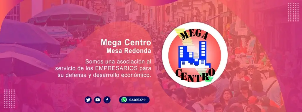 banner que indica que la tienda forma parte de la asociación de mega centro mesa redonda.